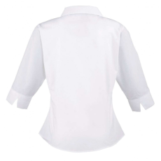 Premier Női Premier PR305 Women'S poplin 3/4 Sleeve Blouse -3XL, White