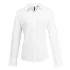 Premier Női Premier PR334 Women&#039;S Long Sleeve Signature Oxford Blouse -S, White blúz