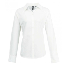 Premier Női Premier PR334 Women'S Long Sleeve Signature Oxford Blouse -XL, White