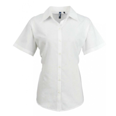 Premier Női Premier PR336 Women'S Short Sleeve Signature Oxford Blouse -2XL, White