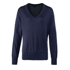 Premier Női Premier PR696 Women&#039;S Knitted v-neck Sweater -2XL, Navy női pulóver, kardigán