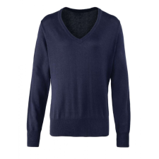 Premier Női Premier PR696 Women'S Knitted v-neck Sweater -3XL, Navy női pulóver, kardigán