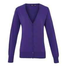 Premier Női Premier PR697 Women&#039;S Button-Through Knitted Cardigan -2XL, Purple női pulóver, kardigán