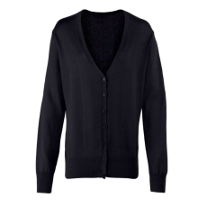 Premier Női Premier PR697 Women'S Button-Through Knitted Cardigan -4XL, Black