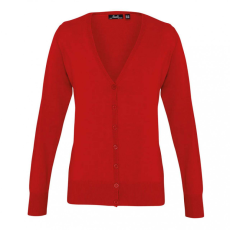 Premier Női Premier PR697 Women'S Button-Through Knitted Cardigan -M, Red
