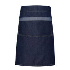 Premier PR128 középhosszú derekas kötény kontrasztos zsebszéllel Premier, Indigo Denim-U lakástextília