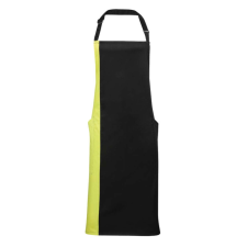 Premier PR162 COLOURS nyakas félhosszú kötény kontrasztos hosszanti betéttel Premier, Black/Lime-U lakástextília