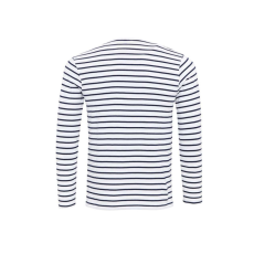 Premier PR218 férfi gombos nyakú felgombolható hosszú ujjú sztreccspóló Premier, White/Navy-3XL