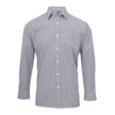 Premier PR220 MEN&#039;S LONG SLEEVE GINGHAM COTTON MICROCHECK SHIRT XS munkaruha