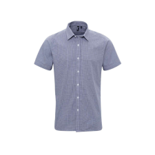 Premier PR221 MEN&#039;S SHORT SLEEVE GINGHAM COTTON MICROCHECK SHIRT XS munkaruha