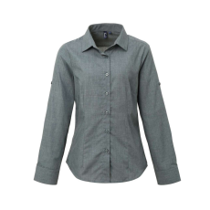 Premier PR317 WOMEN'S CROSS-DYE ROLL SLEEVE POPLIN BAR SHIRT 3XL