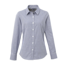 Premier PR320 WOMEN'S LONG SLEEVE GINGHAM MICROCHECK SHIRT XS munkaruha