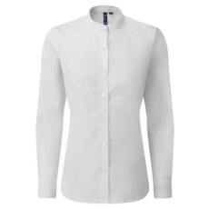 Premier PR358 WOMEN’S BANDED COLLAR 'GRANDAD' SHIRT XS