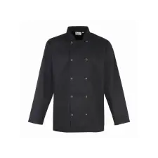 Premier PR665 unisex hosszúujjú szakácskabát fekete -2xL premier termék munkaruha