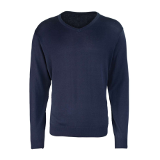 Premier PR694 V-nyakú finom kötésű férfi pulóver Premier, Navy-XS