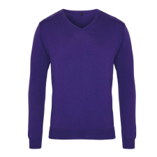 Premier PR694 V-nyakú finom kötésű férfi pulóver Premier, Purple-3XL férfi pulóver, kardigán