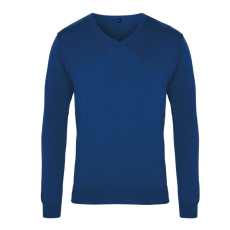 Premier PR694 V-nyakú finom kötésű férfi pulóver Premier, Royal-XL
