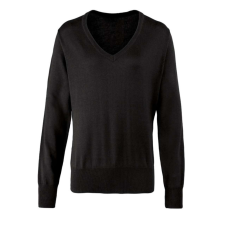 Premier PR696 V-nyakú finom kötésű Női pulóver Premier, Black-5XL női pulóver, kardigán