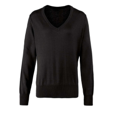 Premier PR696 V-nyakú finom kötésű Női pulóver Premier, Black-M