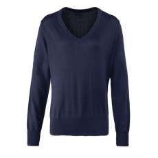 Premier PR696 V-nyakú finom kötésű Női pulóver Premier, Navy-3XL