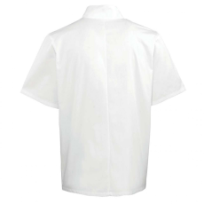 Premier Uniszex kabát Premier PR664 Chef'S Short Sleeve Stud Jacket -L, White