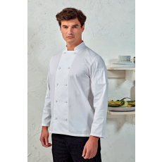 Premier Uniszex kabát Premier PR903 Chef'S Long Sleeve Coolchecker Jacket With Mesh Back panel -2XL, White