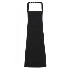 Premier Uniszex kötény Premier PR132 Chino’ Bib Apron -Egy méret, Black női ruházati kiegészítő
