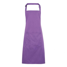 Premier Uniszex kötény Premier PR154 ‘Colours’ Bib Apron With pocket -Egy méret, Rich Violet női ruházati kiegészítő