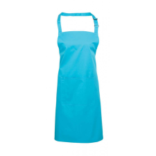 Premier Uniszex kötény Premier PR154 ‘Colours’ Bib Apron With pocket -Egy méret, Turquoise női ruházati kiegészítő
