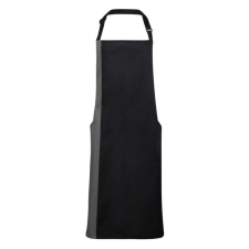 Premier Uniszex kötény Premier PR162 Colours Collection’ Contrast Bib Apron -Egy méret, Black/Lime női ruházati kiegészítő