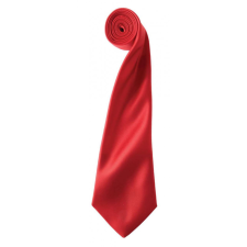 Premier Uniszex Premier PR750 Colours Collection&#039; Satin Tie -Egy méret, Red nyakkendő