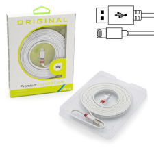 Premium flat adat- és töltőkábel, 3 méter / Lightning kábel és adapter