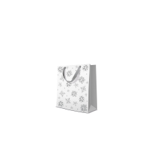  Premium Glitter Snowflakes silver papír ajándéktáska medium 20x25x10cm ajándéktasak