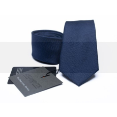  Prémium selyem slim nyakkendő - Sötétkék