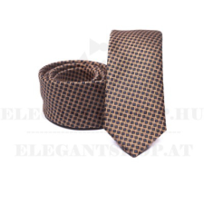  Prémium slim nyakkendő - Barna mintás nyakkendő