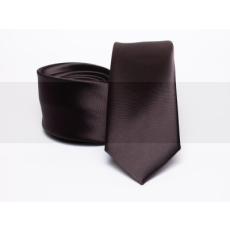  Prémium slim nyakkendő - Barna szatén