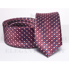  Prémium slim nyakkendő - Burgundi pöttyös
