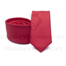 Prémium slim nyakkendő - Piros aprómintás