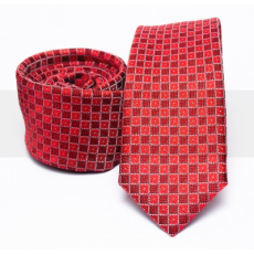  Prémium slim nyakkendő - Piros kockás