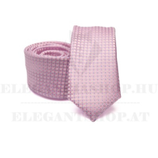  Prémium slim nyakkendő - Rózsaszín mintás