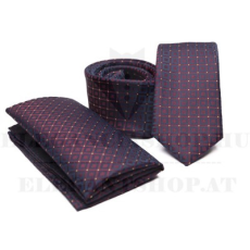  Prémium slim nyakkendő szett - Bordó mintás