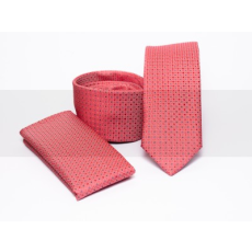  Prémium slim nyakkendő szett - Lazac pöttyös