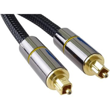 PremiumCord optikai audiokábel Toslink, OD:7mm, arany-metál kivitel + Nylon 0,5m kábel és adapter