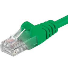 PremiumCord patch kábel UTP RJ45-RJ45 CAT6 5m zöld kábel és adapter