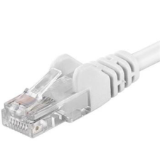 PremiumCord Patch kábel UTP RJ45-RJ45 szint CAT6, 3m, fehér kábel és adapter