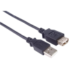 PremiumCord USB 2.0 0,5m, fekete, hosszabbító