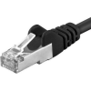 PremiumCord UTP CAT6A Összekötő Fekete 25cm sp6asftp002C (sp6asftp002C)