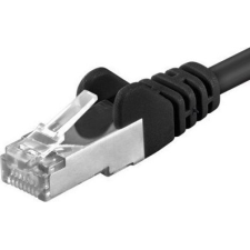 PremiumCord UTP CAT6A Összekötő Fekete 25cm sp6asftp002C (sp6asftp002C) kábel és adapter