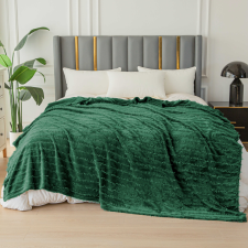 PRESTIGE sötétzöld mikroplüss pléd mintával Méret: 160 x 200 cm lakástextília