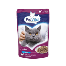 Prevital Alutasakos teljes értékű macskaeledel borjúval 100 g macskaeledel
